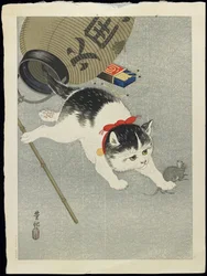 Chaton et lanterne, années 1930